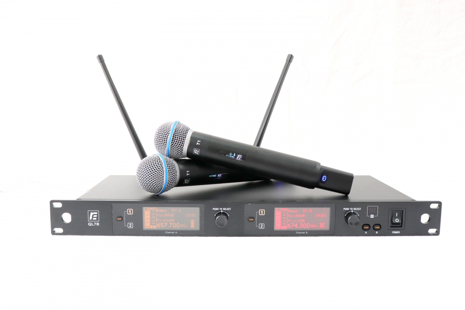 RFIntell QL7R/T1-B 720,500-754,000 МГц 2-канальная радиосистема с 2-мя ручными микрофонами в Гусь-Хрустальном